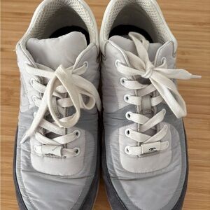 CHANEL White and Gray Women Sneakers